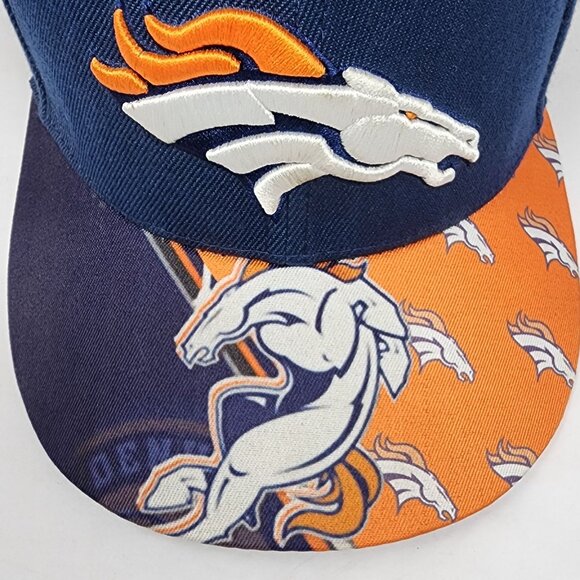 Denver Broncos New Era 9Fifty Snapback Hat Vintage NFL Collection Navy & Orange - Picture 2 of 10